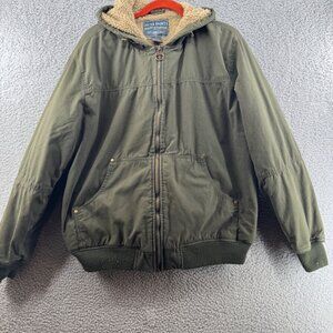 Oscar Sports Mens Hooded Jacket Fully Fleeced Lined Green Size XL